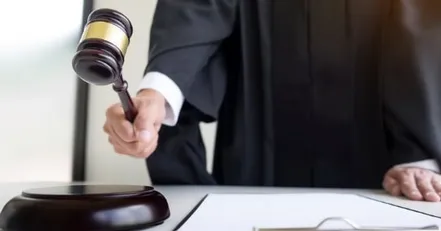 Judge with gavel