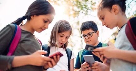 Children on phones