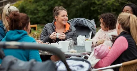 Family meal outside