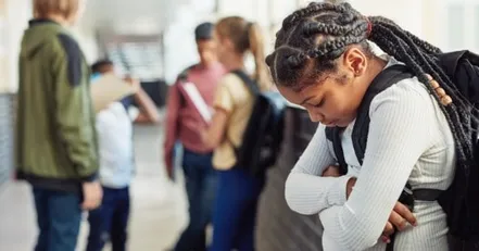 Sad child being left out at school