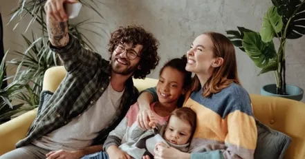Family taking a selfie