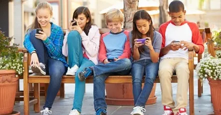 Children on phones