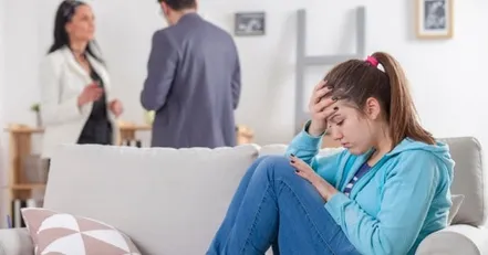 Upset teenage girl