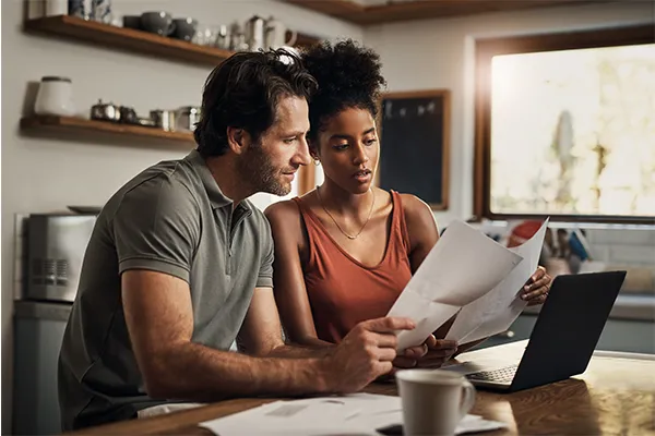 Co-parents reviewing documents