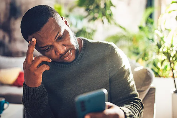 Man looking at his phone