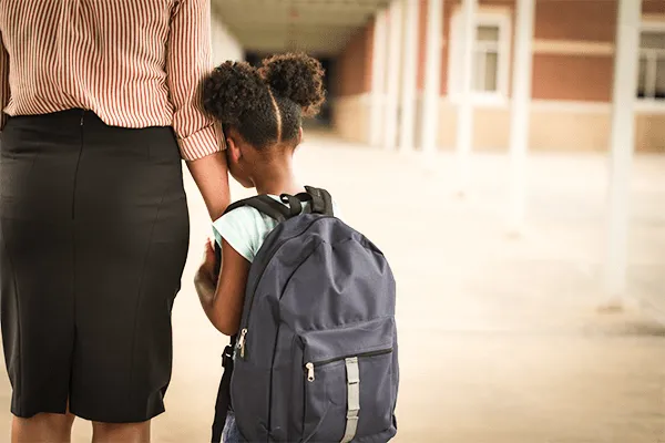 Daughter holding on to her mother