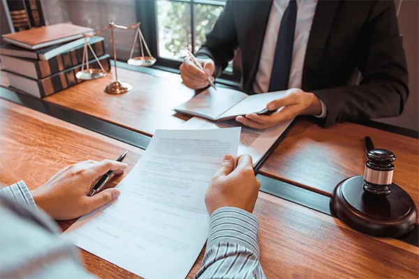 Parent getting legal advice from a lawyer