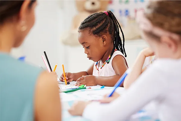 Young girl drawing