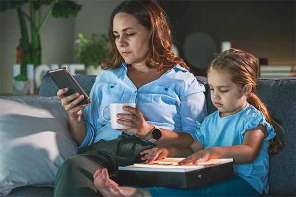 Woman looking at her phone