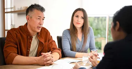 Mediator talking to co-parents