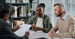 Divorce lawyer and clients