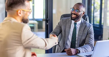 Father meeting with lawyer