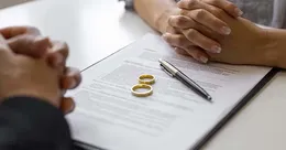Divorce lawyer with documents
