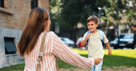 Child running to his mother