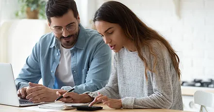 Co-parents discussing finances