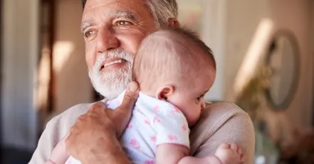 Grandfather and baby