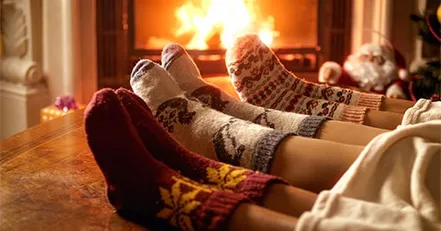 Children in winter socks