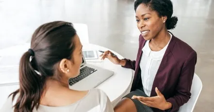 Woman with lawyer