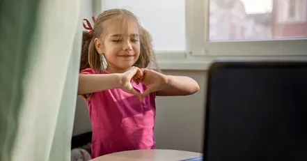 Child video calling parent