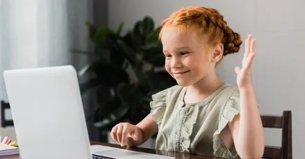 Child video calling friends