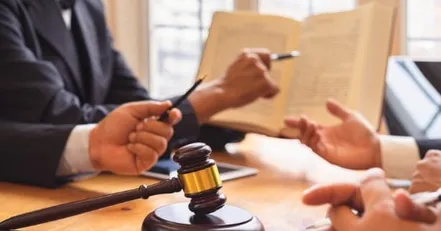 Lawyers looking at legal documents