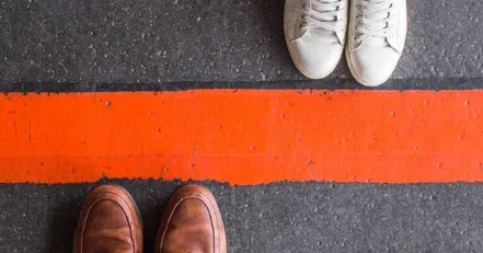 People standing on a line