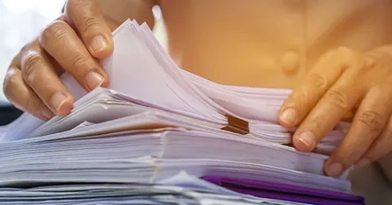 Stack of legal documents