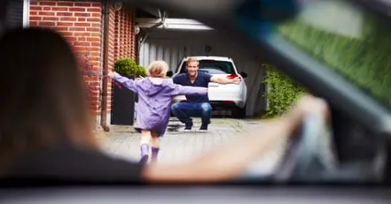 Child running to her father