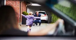 Child running to her father