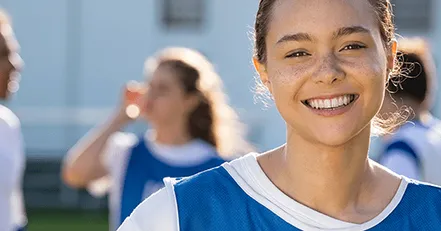 Girl on soccer team