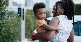 Mother holding baby