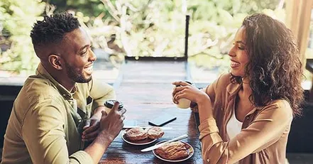 Man and woman on a date