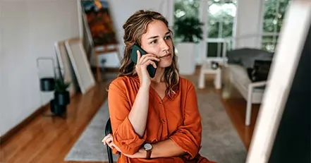 Woman talking on the phone