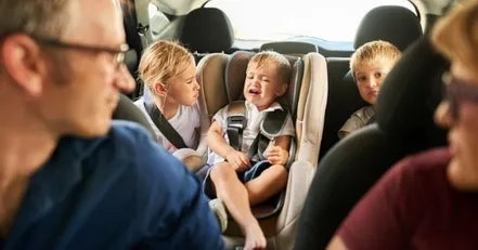 Children crying in the back of a car