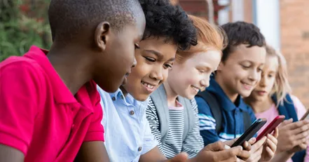 Children on phones