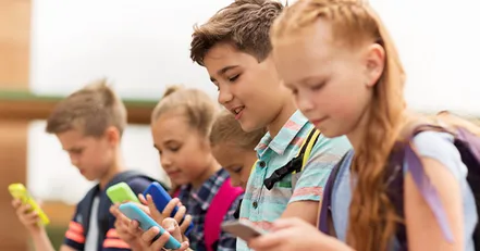 Children on phones