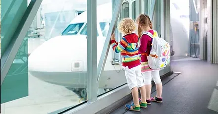 Children in airport.