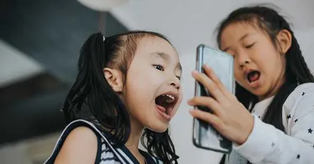 Chidlren video calling parent